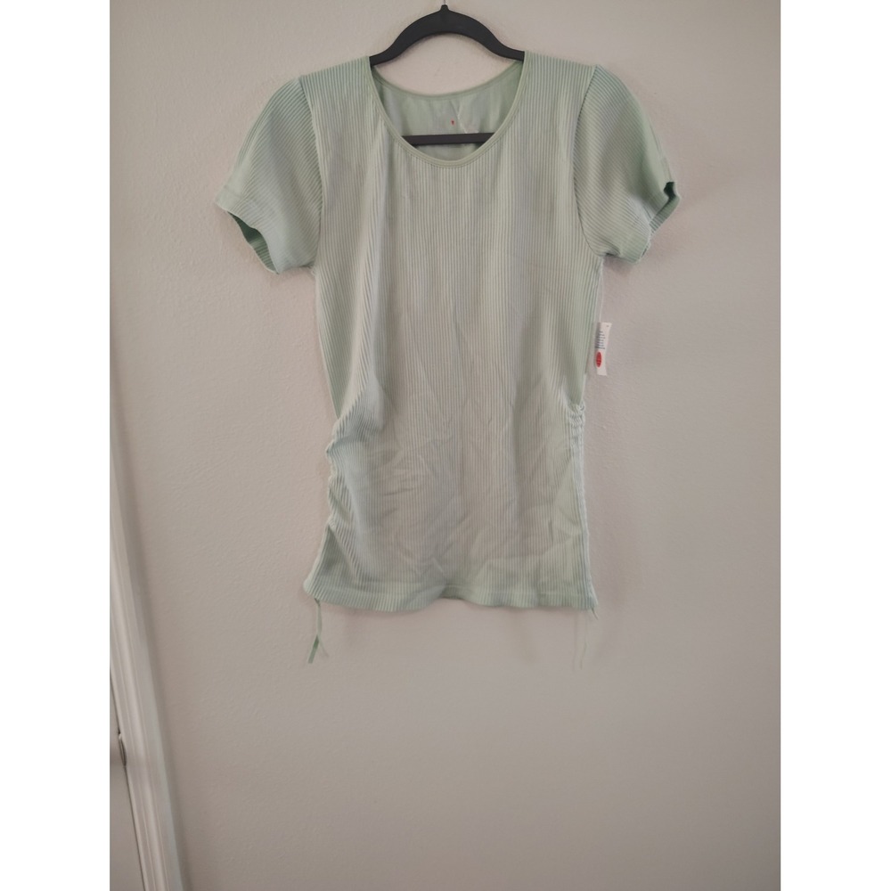 Love Fire Mint Green Ribbed Short Sleeve Cinch Side Top Plus Size 3X NWT